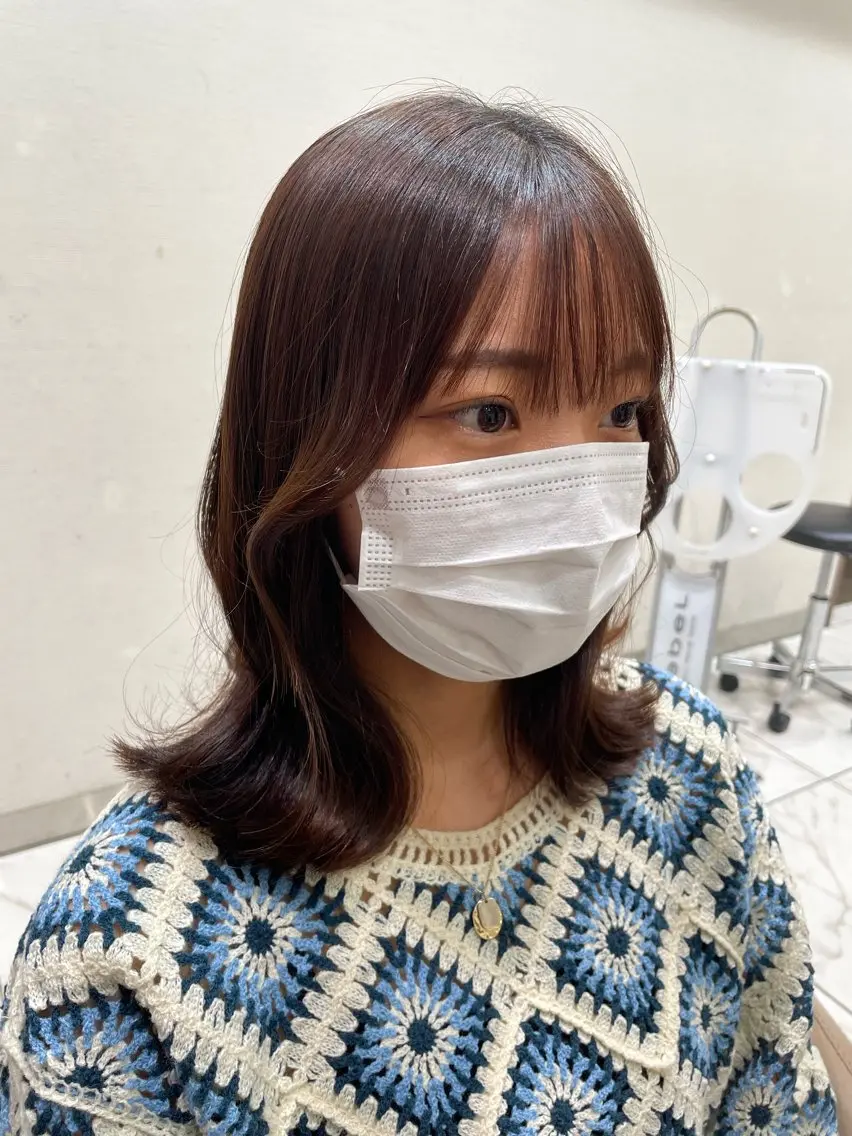 ミディアム カラー カット 韓国透明感カラー🌀 yuukiのヘアスタイル