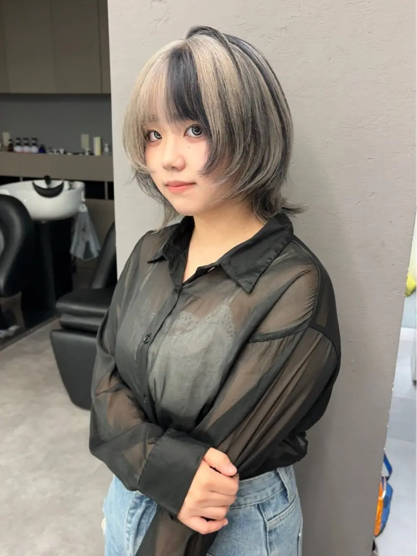 ミディアム カラー ヘアカラー デザインカラー /rioのヘアスタイル