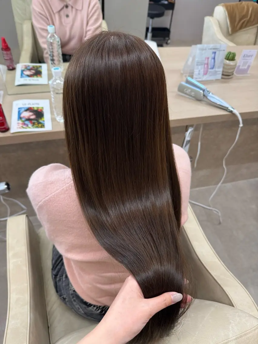 ロング カット ヘアカラー トリートメント ともか/美髪透明感 カラー/顔周りカットのヘアスタイル