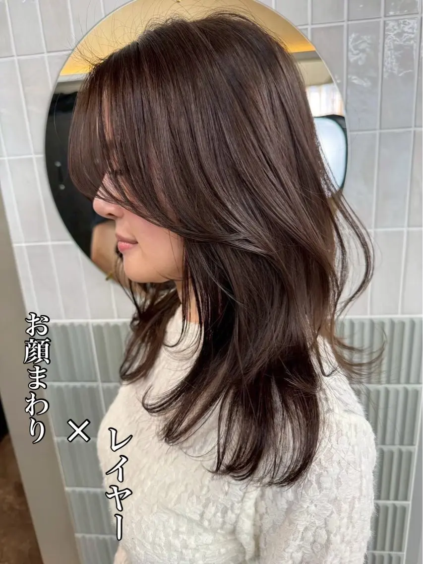 ロング カラー 透明感カラー レイヤーカット カット ヘアカラー ハイライト/レイヤー 河原町/Manatoのヘアスタイル