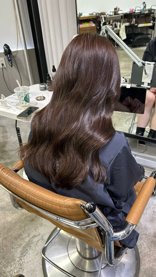 ロング カラー ブラウンカラー チョコレートブラウン 🧣艶カラー・ヘア セット Chie🧸のヘアスタイル