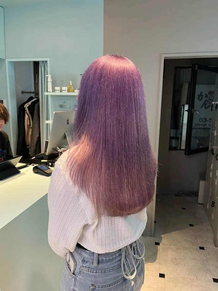 ロング カラー ヘアカラー ブリーチカラー 🩵MIZUKIのヘアスタイル