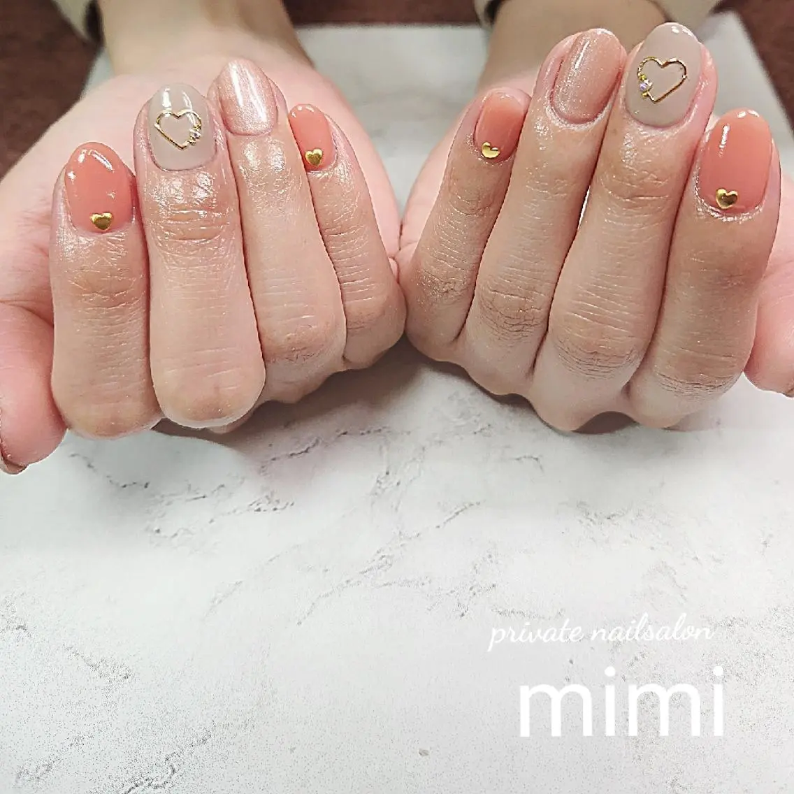 ネイル ハート ハンドネイル 博多ネイル ｍｉｍｉのネイルデザイン