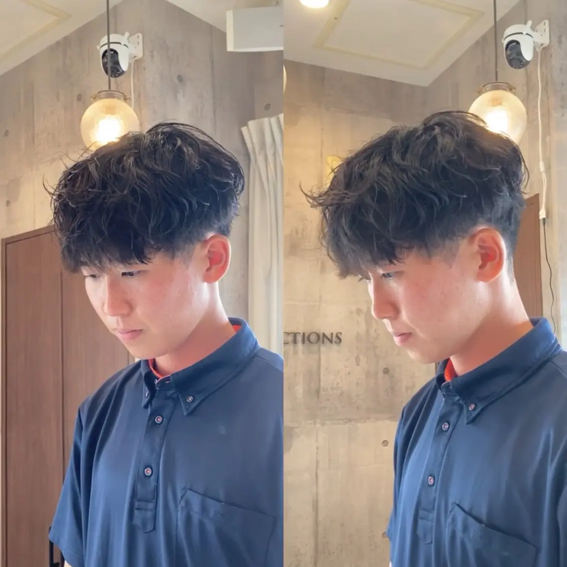 ミディアム パーマ メンズ ミディアムパーマ メンズパーマ カット パーマ ハマノ ミユのヘアスタイル