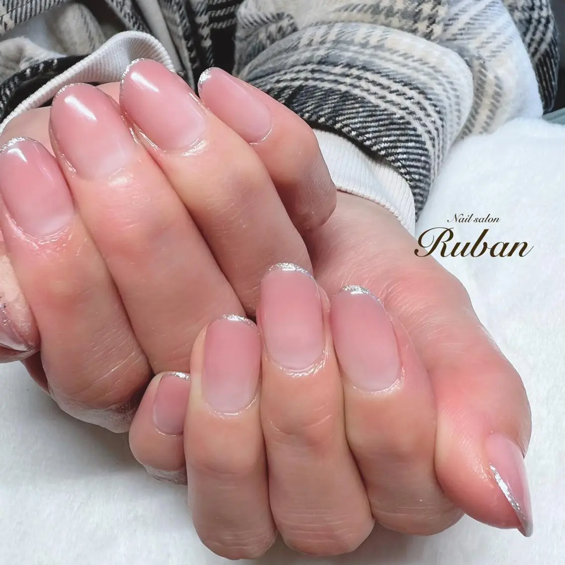 ネイル 入学式 グラデーション 卒業式 オフィスネイル ピンク Nail salon Rubanのネイルデザイン