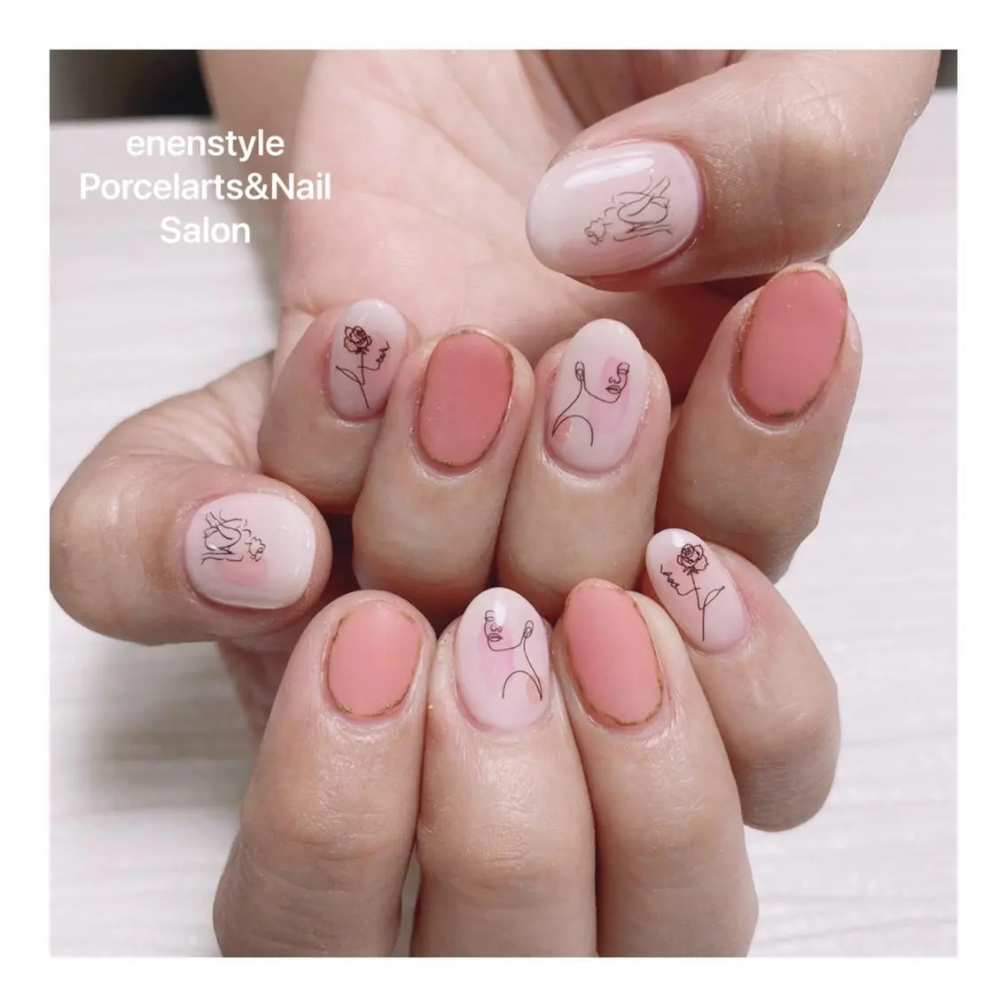 ミディアム ネイル 🐾enen style 🐾のネイルデザイン