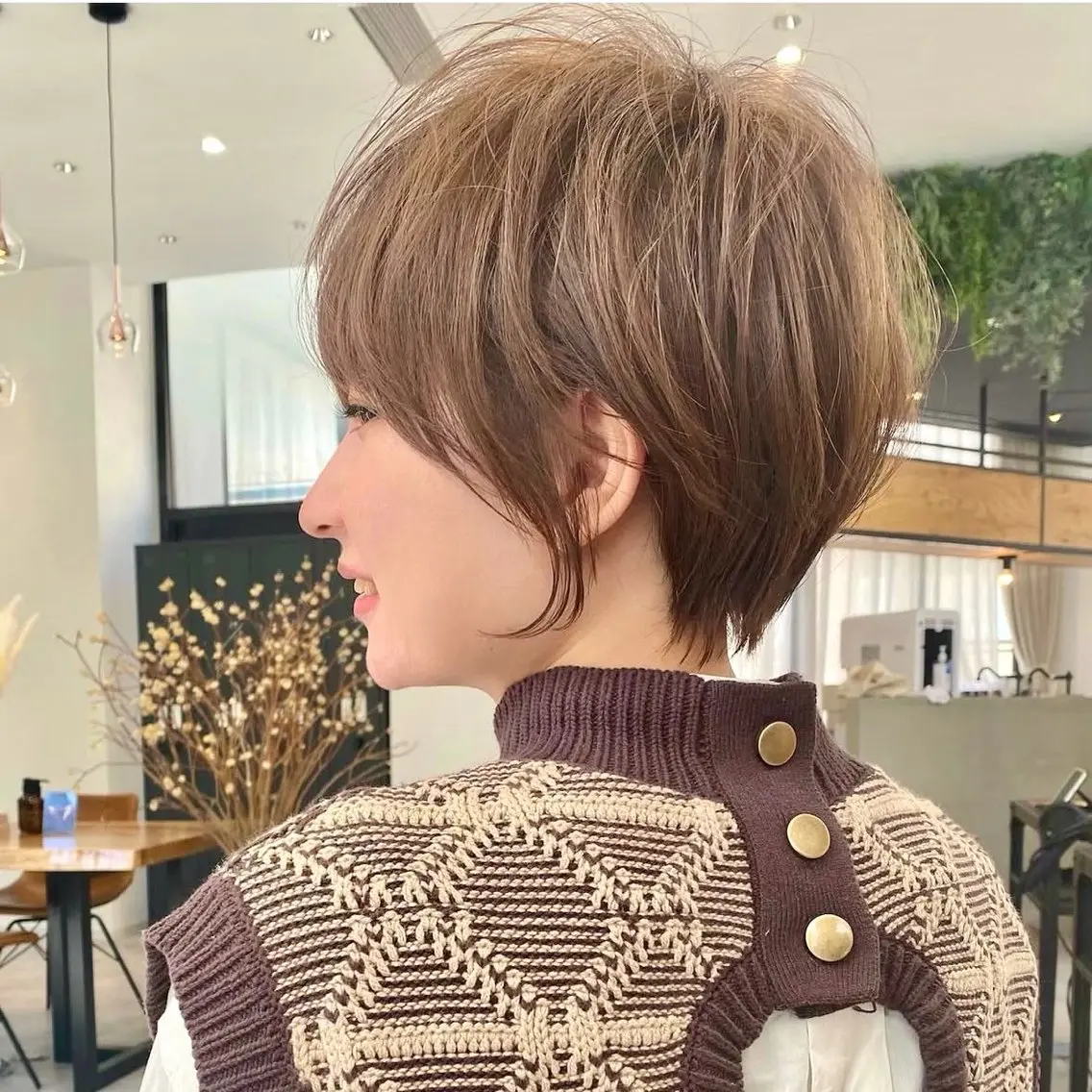 ショート カラー ショートボブ ボブレイヤー 丸みショート ボブ 韓国風ヘア カット ヘアカラー ショート/似合わせ/ 豊中/髙井のヘアスタイル