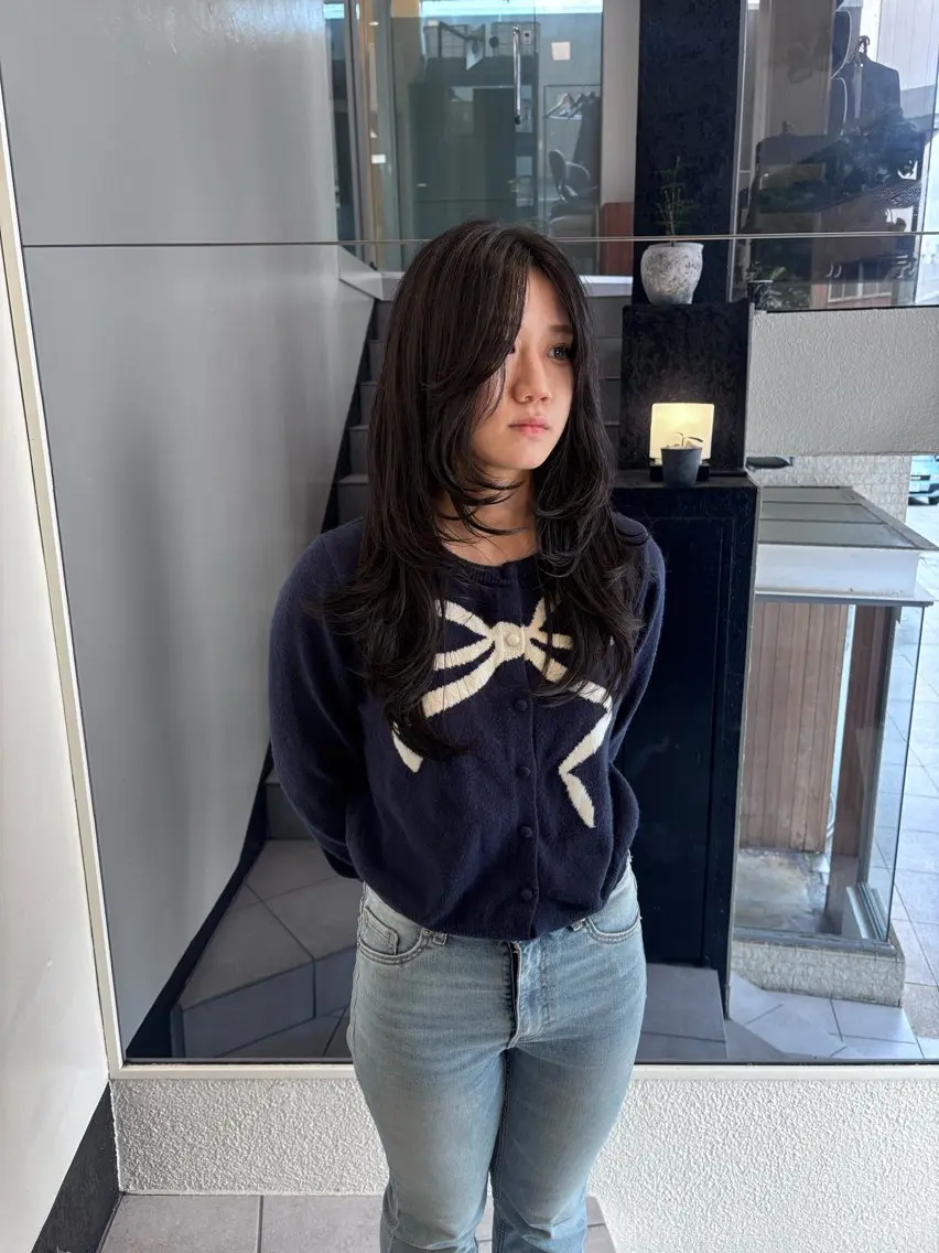 セミロング カット ヘアカラー トリートメント 竹田 佳奈のヘアスタイル