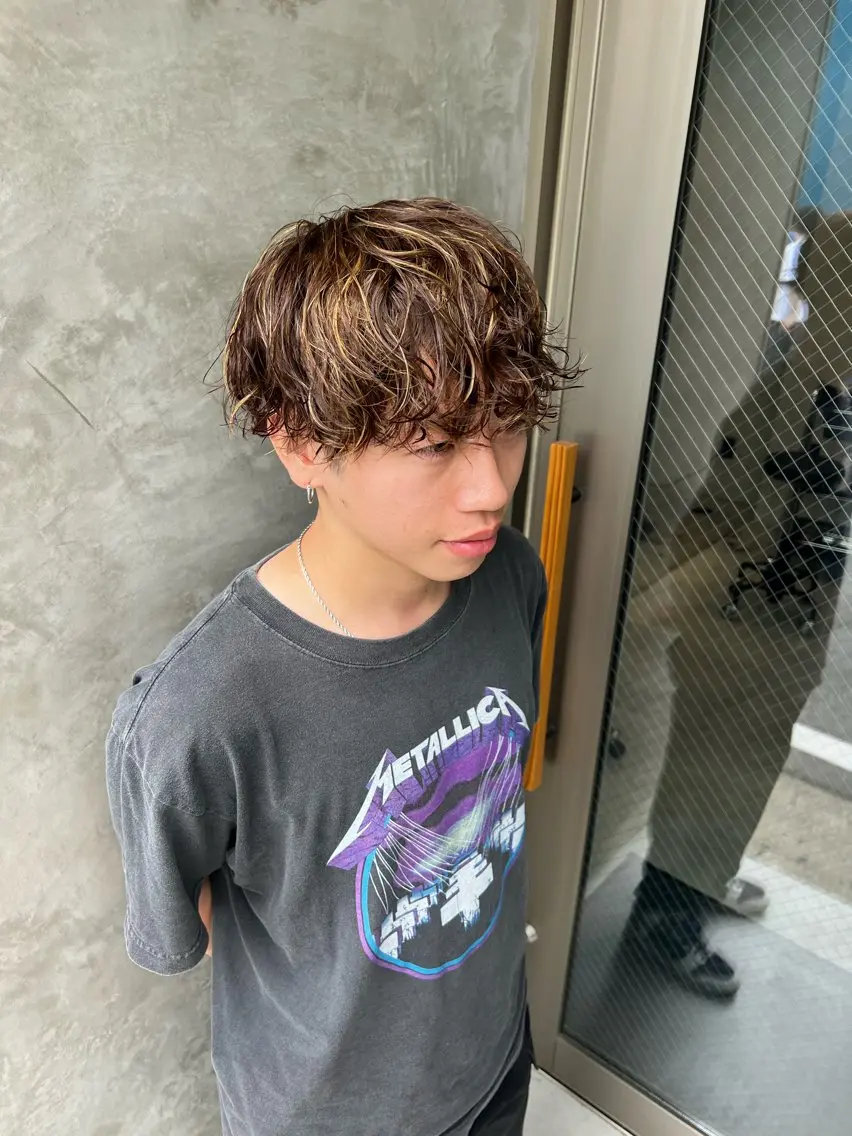 メンズ カット ヘアカラー パーマ 小谷野 翔夢偉のヘアスタイル