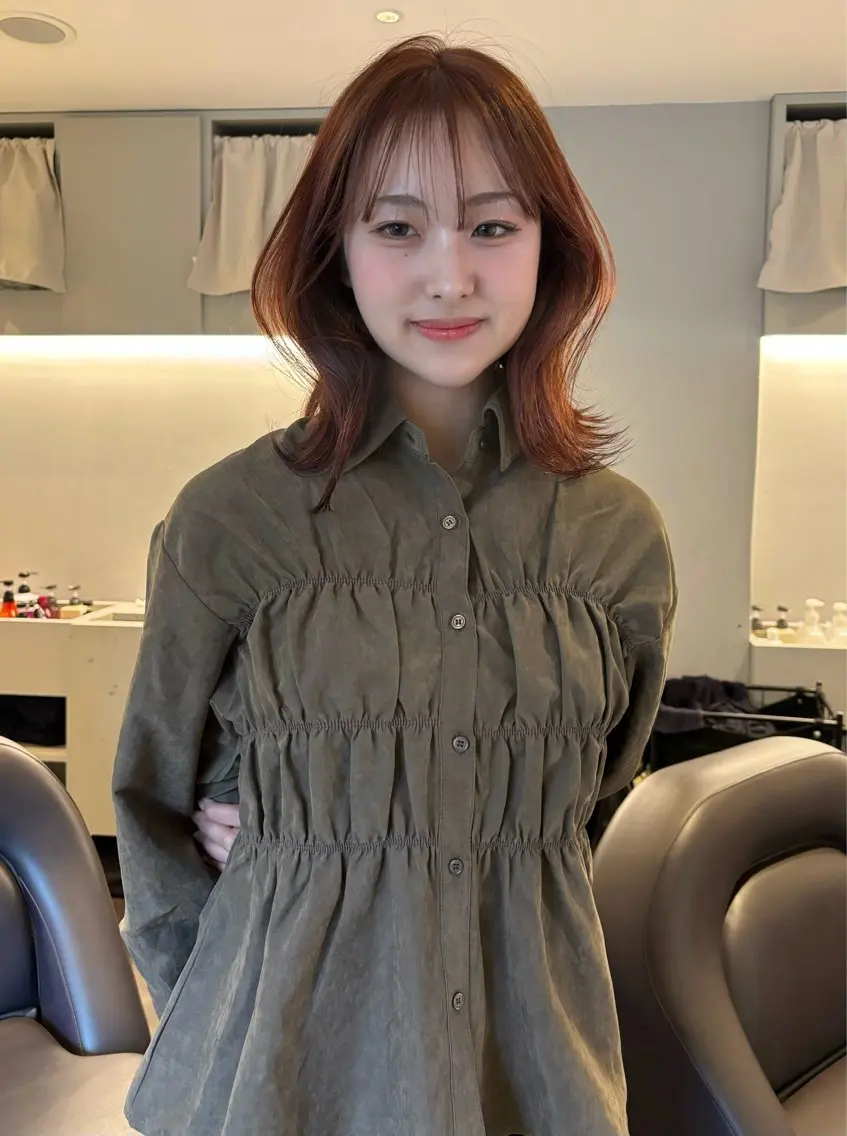 カラー ベージュカラー ブリーチ 透明感カラー オレンジ ヘアカラー ボブ 暖色カラー /rinkaのヘアスタイル