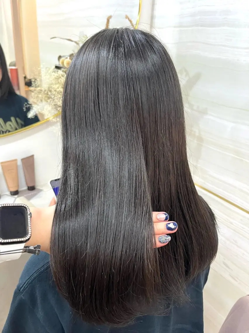 ミディアム カラー カット ヘアカラー あみ/暗髪オリ ーブ特化🍃髪質改善のヘアスタイル
