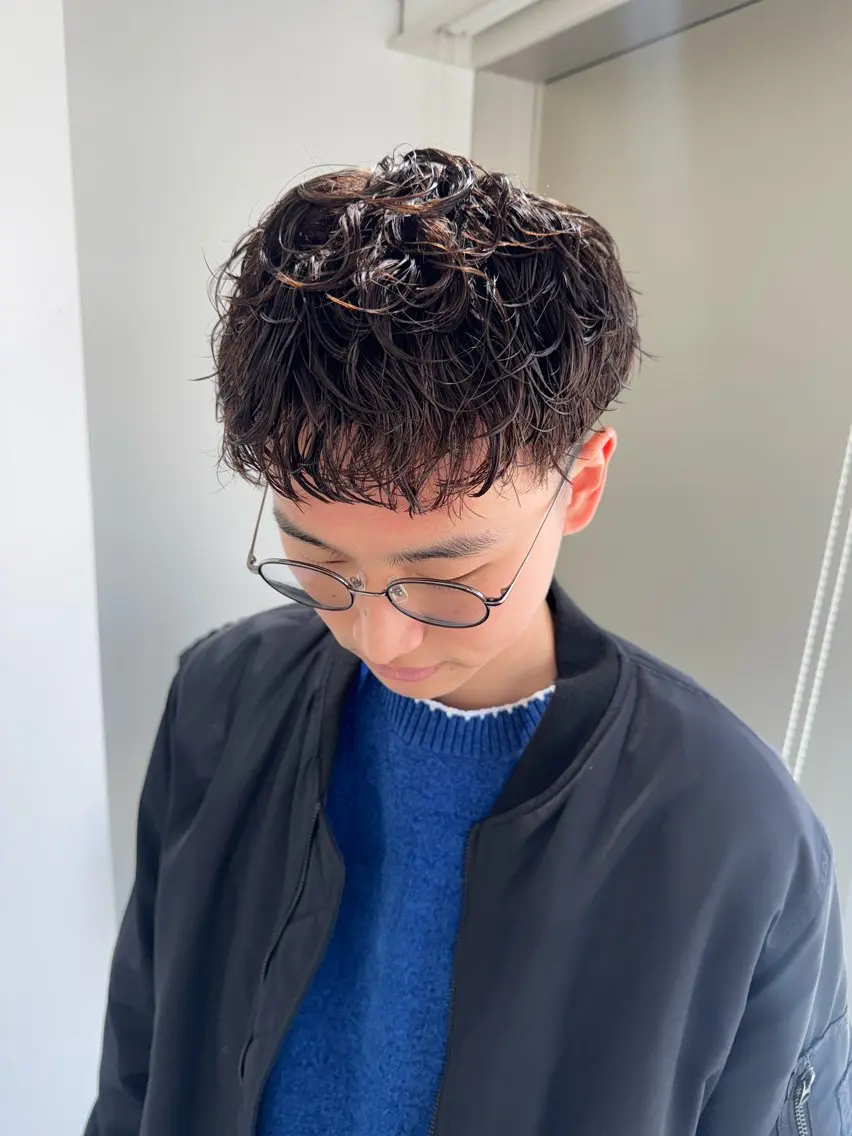 パーマ メンズ カット パーマ 店長 MANAMI /ブリーチ/骨格ボブのヘアスタイル
