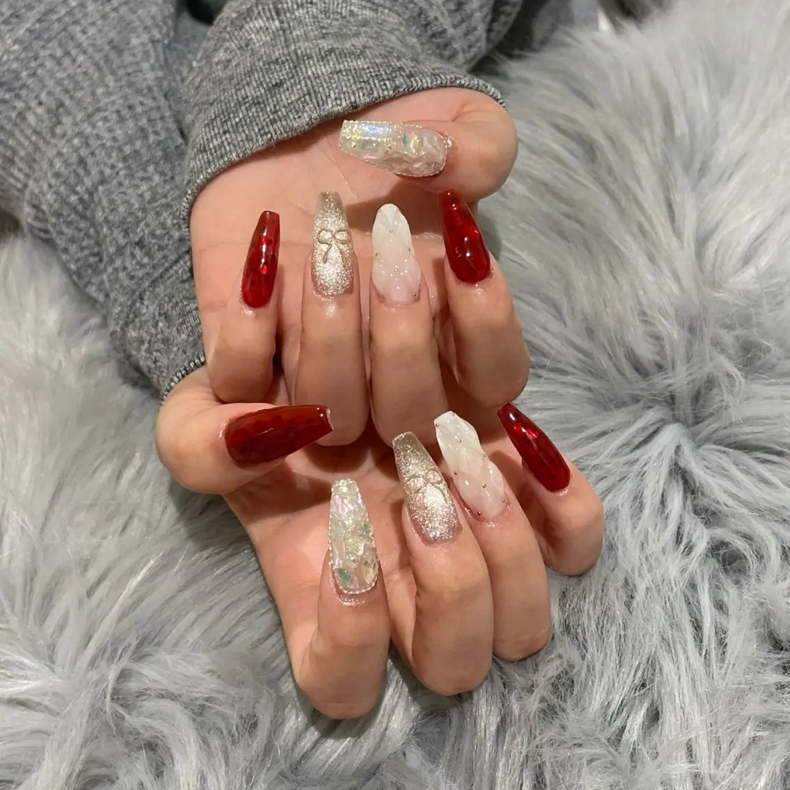ネイル 長さ出し ハンドネイル RICO Nail パーツつけ放題🌈のネイルデザイン