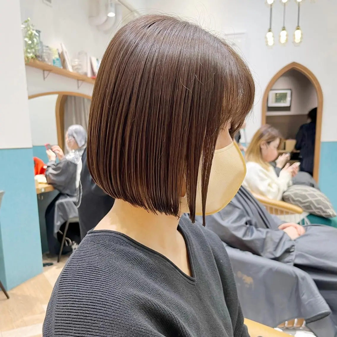 ミディアム ボブ カット ヘアカラー トリートメント エリアNo.1ボブ 💟Nanatsuのヘアスタイル