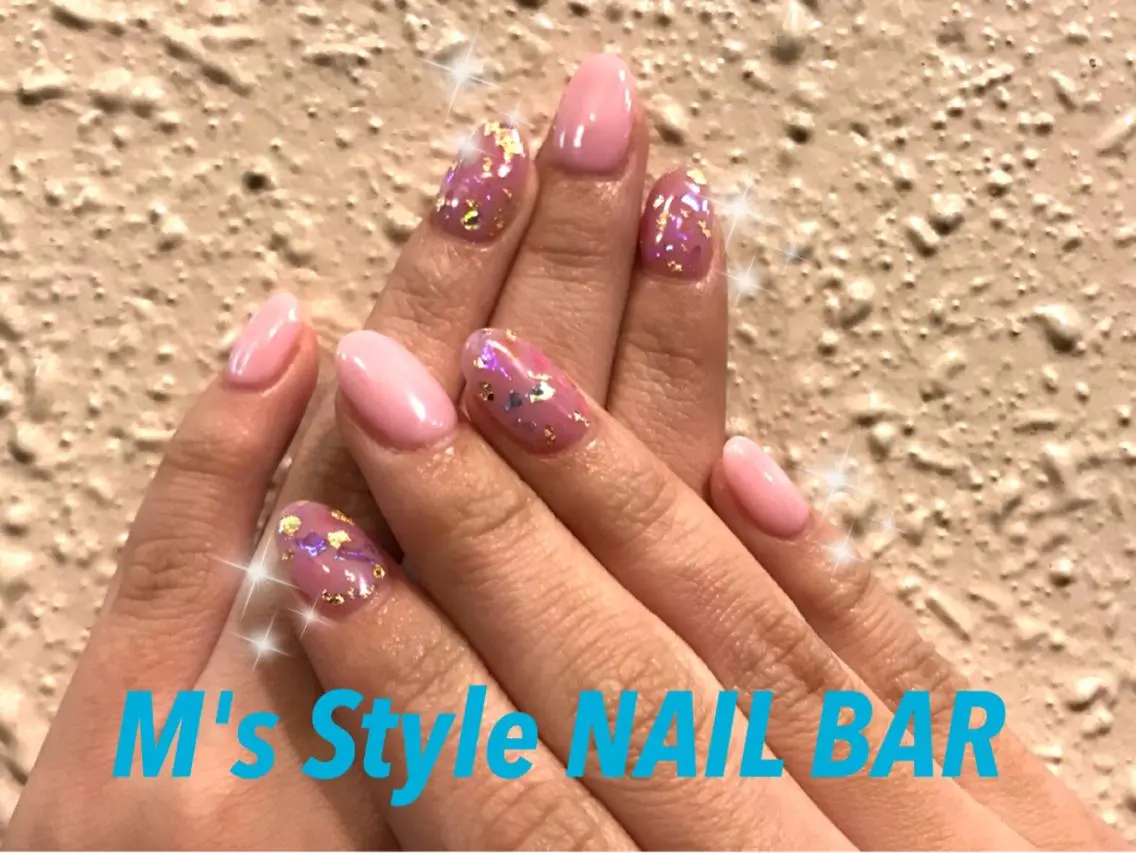 ネイル クリアネイル ピンク ハンドネイル M's Style NAIL BARのネイルデザイン