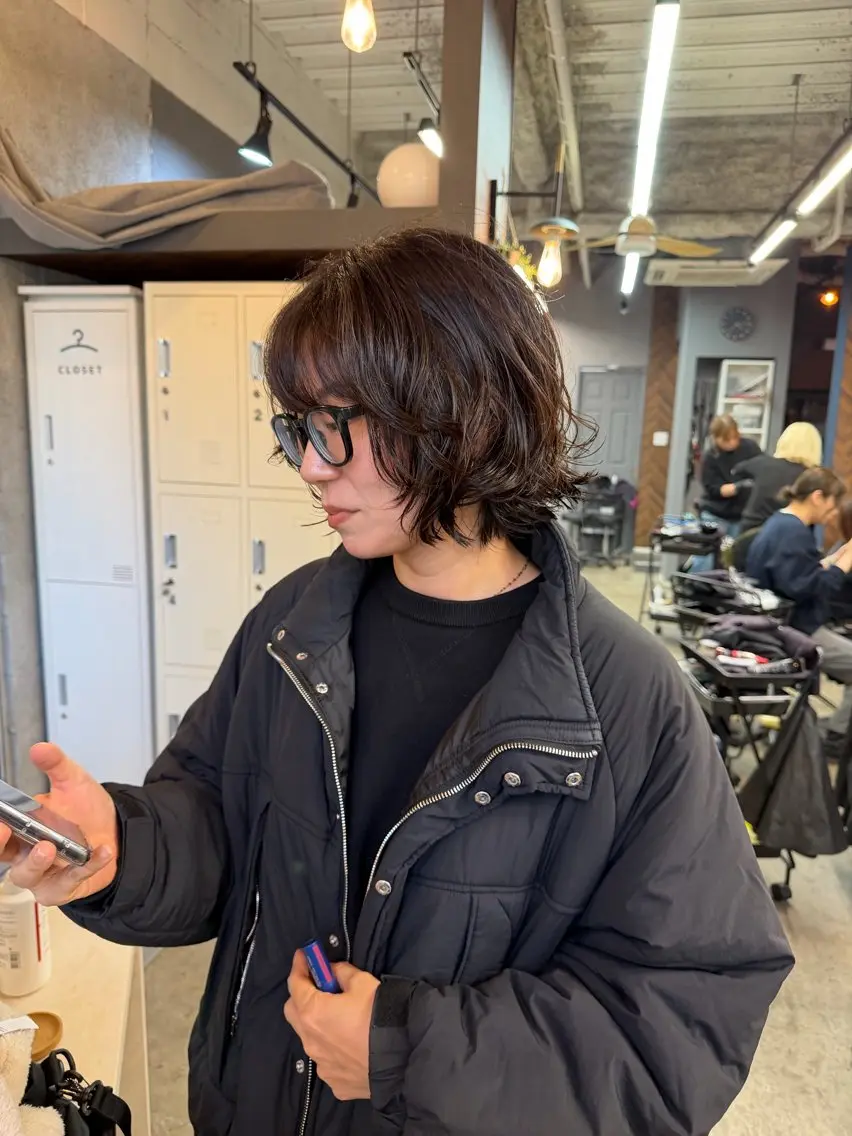 ショート カラー パーマ 切りっぱなしボブ ブラウンカラー ボブ カット ヘアカラー パーマ 早瀬裕之 パーマのヘアスタイル