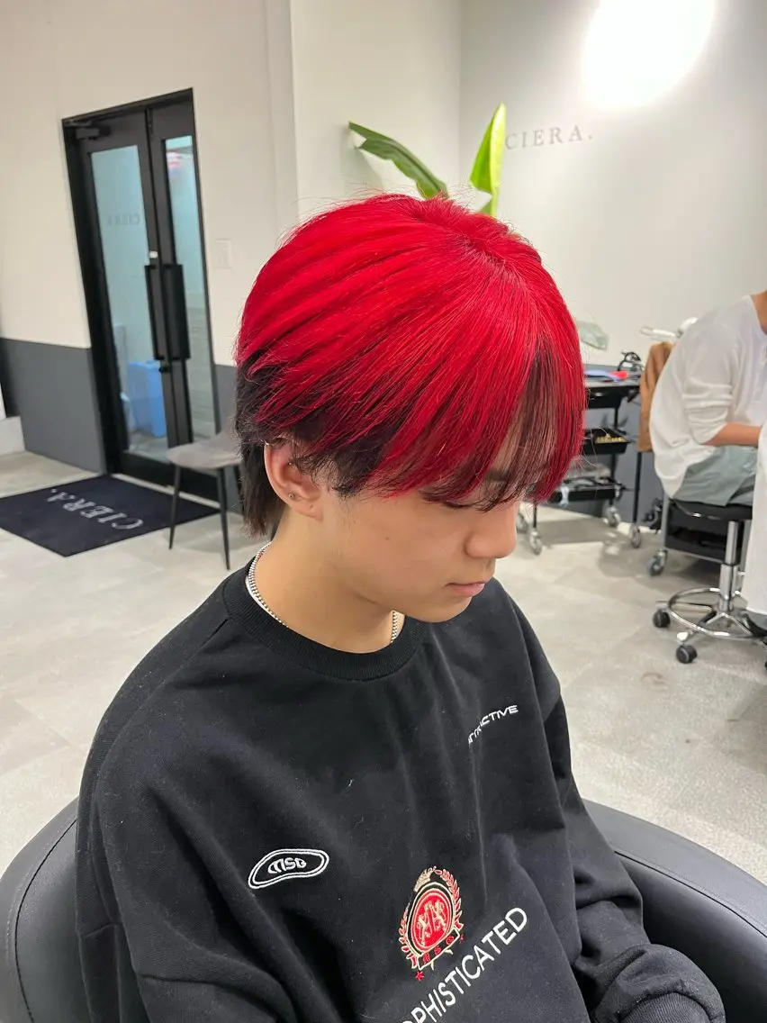 メンズ オールバック アップバング センターパート フェードカット マンバンヘア カット ヘアカラー 西岡 あつみ/ 堀江美容室のヘアスタイル