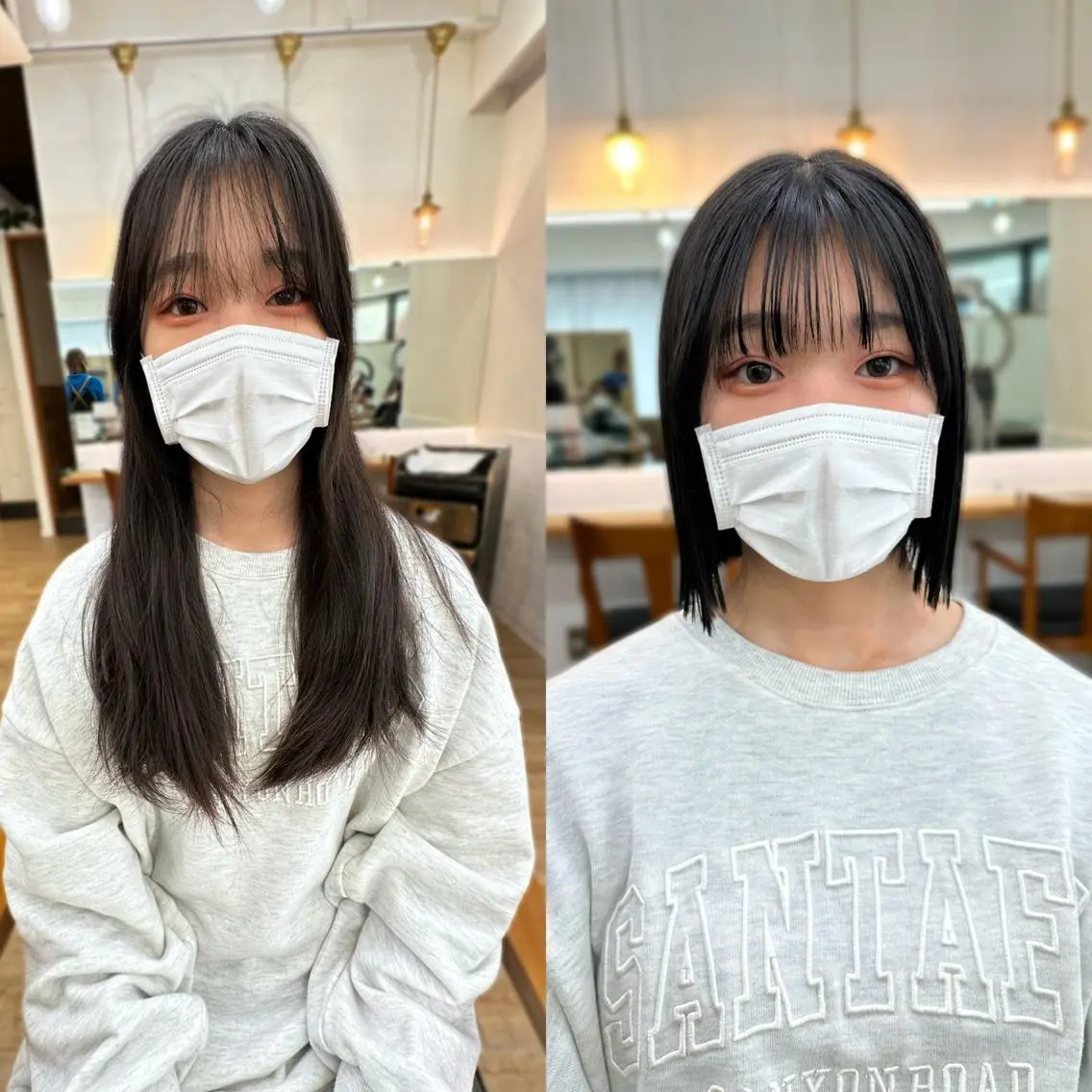 ミディアム カラー パーマ ヘアアレンジ メンズ キッズ ネイル マツエク・マツパ アイブロウ レイヤーカット／ 巻ける縮毛矯正のヘアスタイル