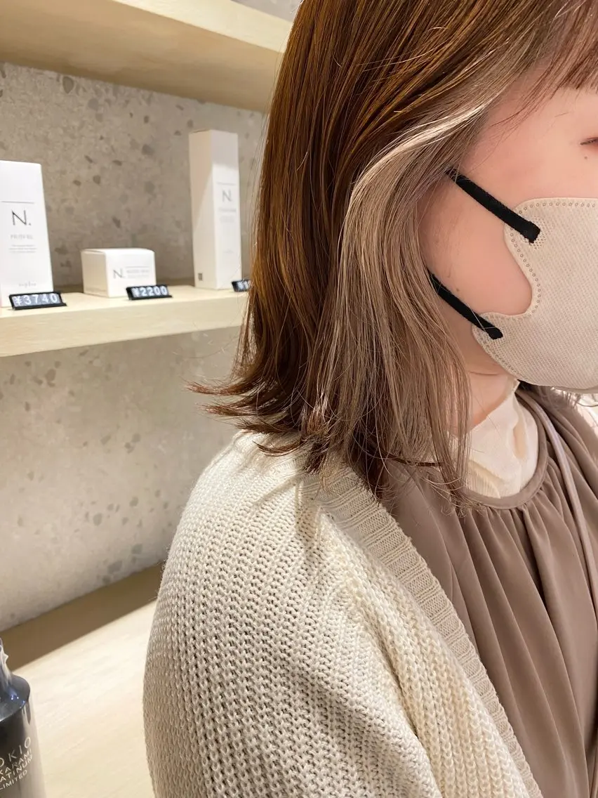 ✨カット&インナーポイントブリーチ&3sptepトリートメント💆♀️ヘッドスパ付きの写真