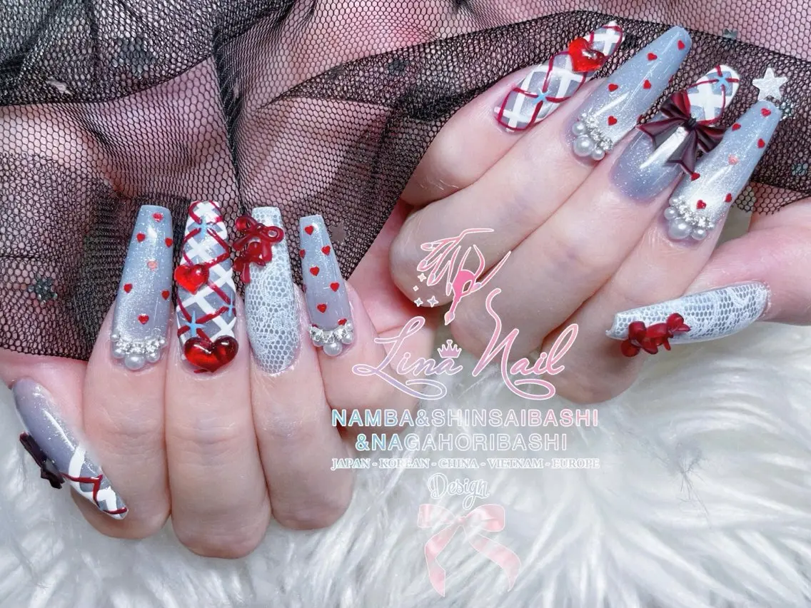 ロング ハンドネイル Linanail Nambaのマツエク・マツパデザイン