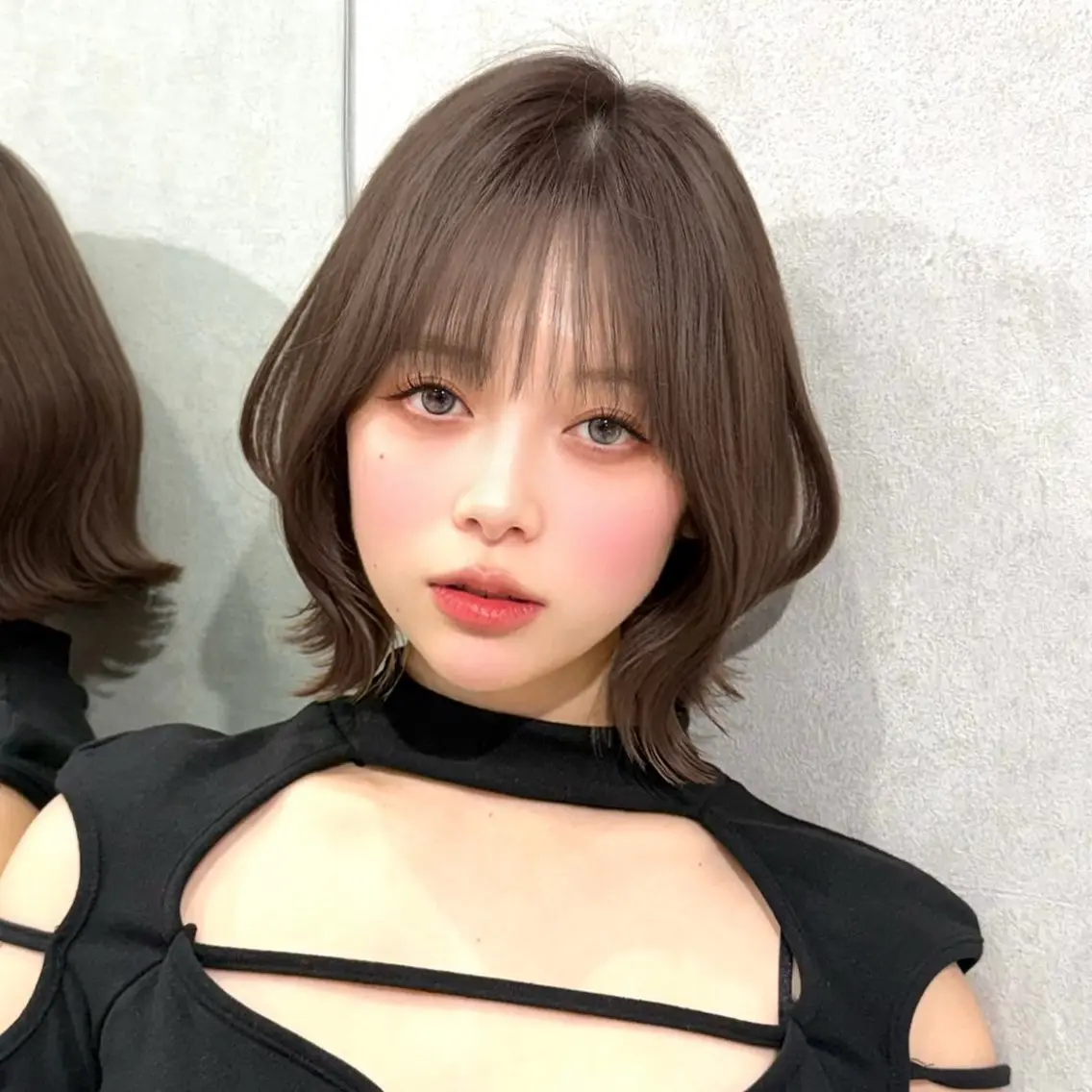 ミディアム カラー ヘアアレンジ ボブレイヤー 透明感カラー ボブ 韓国風ヘア レイヤーカット 韓国ヘア/ロー レイヤー/Rumiのヘアスタイル