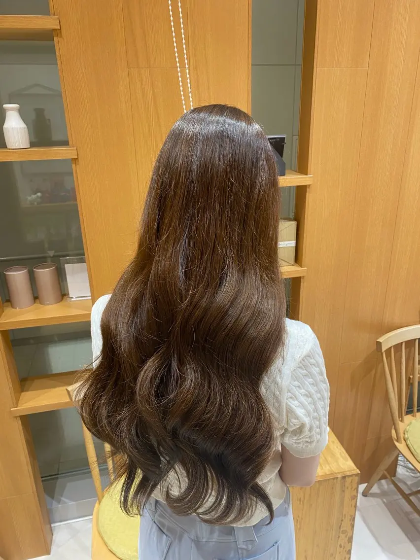ロング ヘアカラー トリートメント 💎ツヤ髪ストレート カラー💎かのんのヘアスタイル