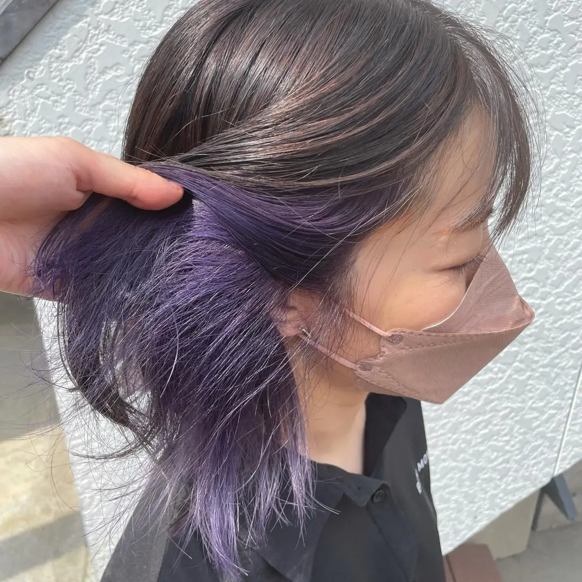 ミディアム ヘアカラー インナーカラー 推し ブリーチ  髪質改善のヘアスタイル