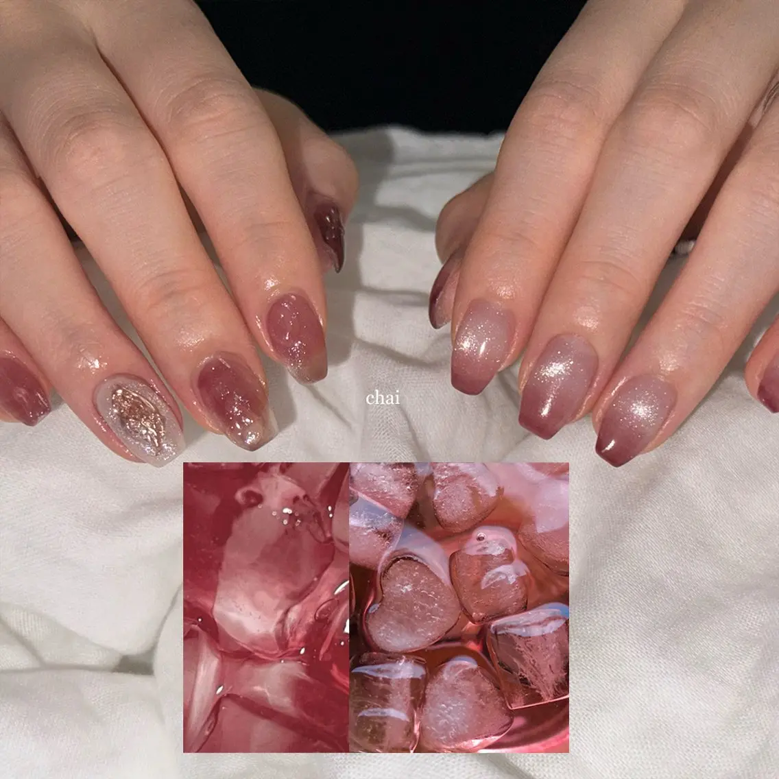 ネイル ボルドー グラデーション マグネットネイル ニュアンスネイル ハンドネイル chai nail +  eye📍鶴橋のネイルデザイン