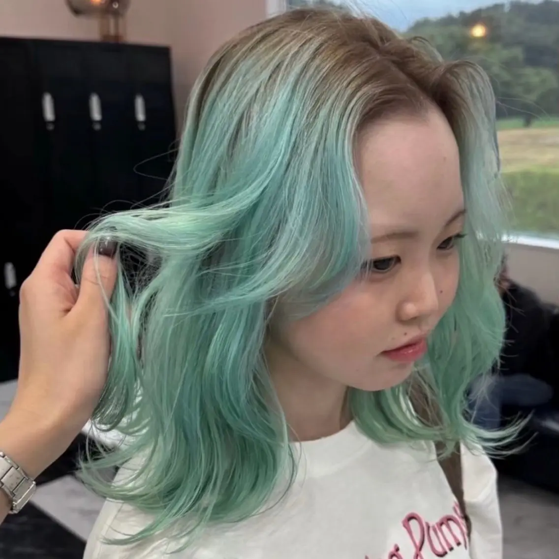 セミロング カラー ミルクティーブラウン 名古屋/フウトのヘアスタイル