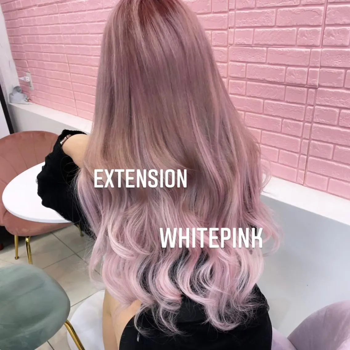 ロング カラー エクステ エクステ🩵ブリーチ 韓国ヘア🩵KAEのヘアスタイル