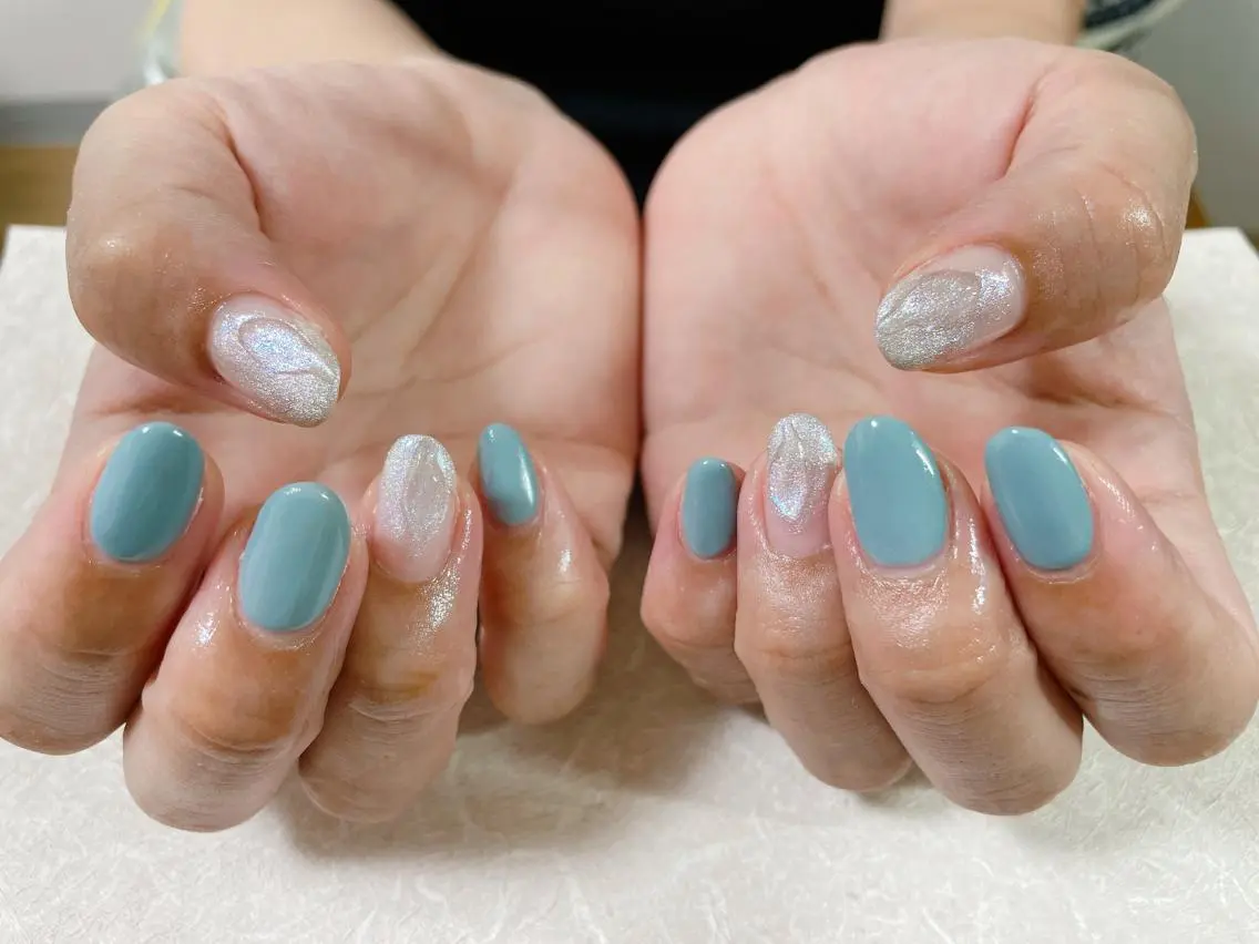 ネイル マグネットネイル ぷっくりネイル ハンドネイル mogunail &blowのネイルデザイン