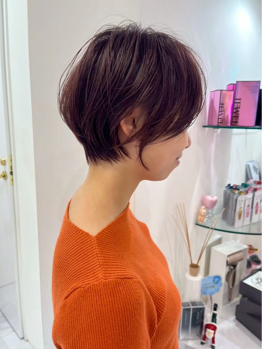 ショート 似合わせカット ショートヘア 🧡LANA/栄/ レイヤー/ラテカラーのヘアスタイル