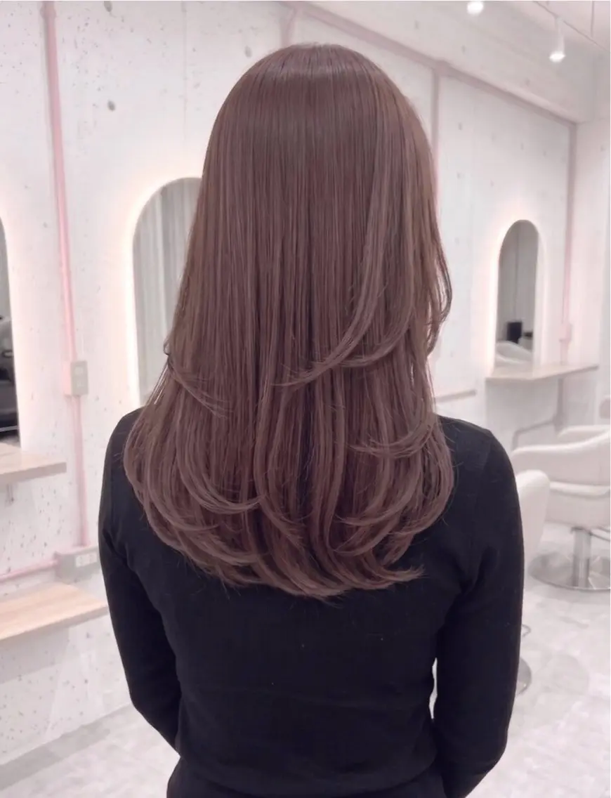 ✨モデル限定✨ レディースロングカット+暖色系カラー+1STEPトリートメント 🍒🎀の写真