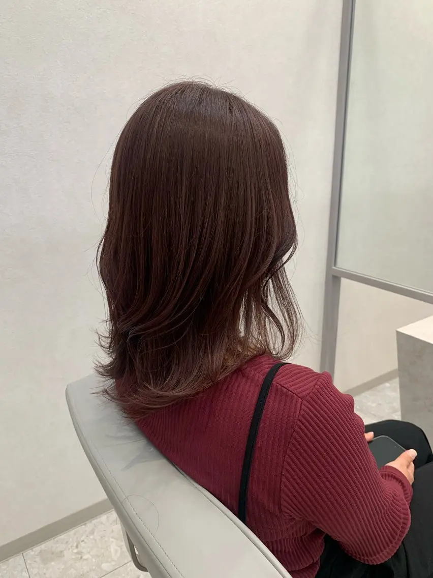 ミディアム ボブ くびれヘア くせ毛 顔周りカット ハイライト カット ヘアカラー 大人ヘア✨髪質改善 ✨艶髪*今泉のヘアスタイル