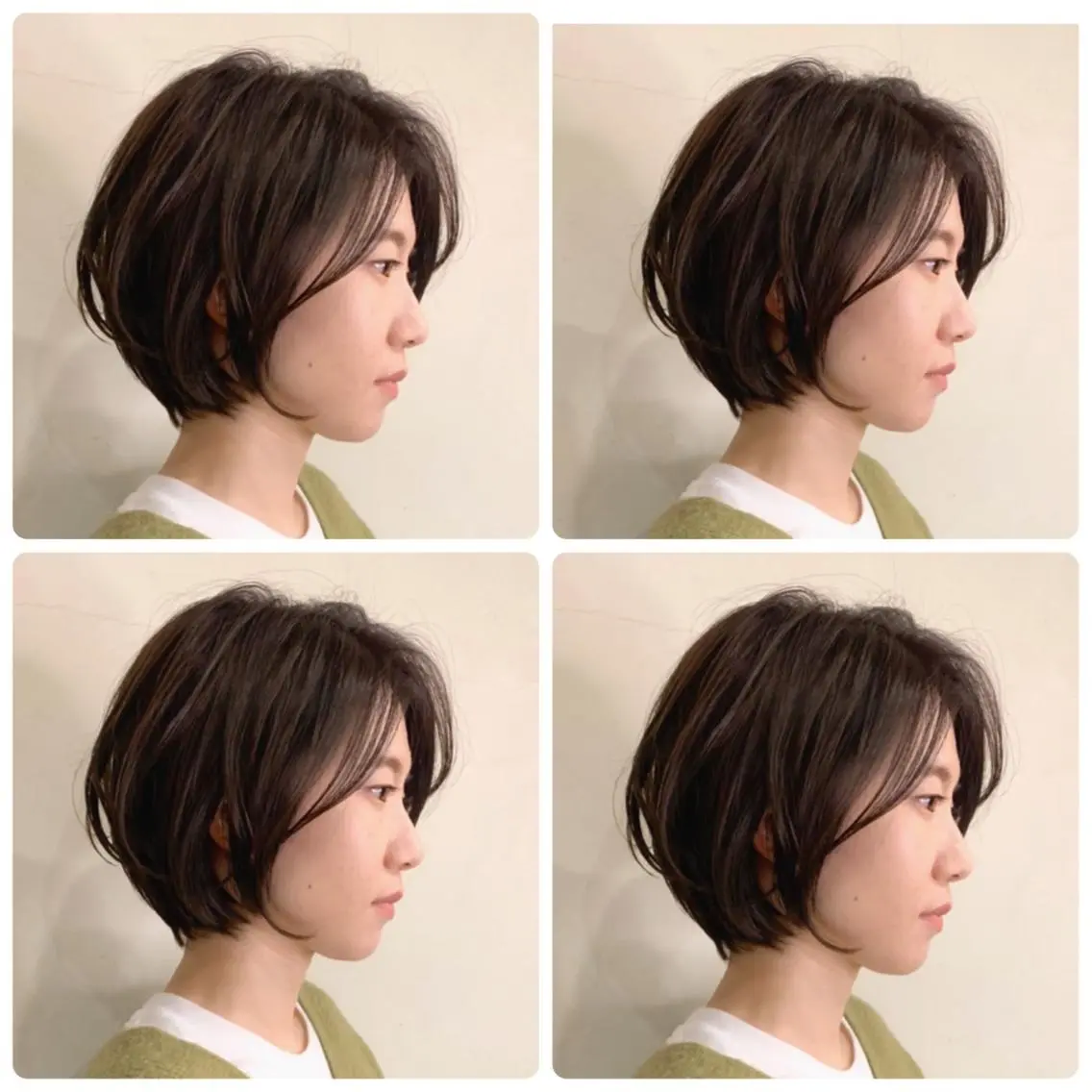 ショート カラー ショートボブ ハンサムショート 丸みショート デザインカラー ハイライトカラー カット ヘアカラー 京都大人女性ショート 徒歩1分/秋山のヘアスタイル