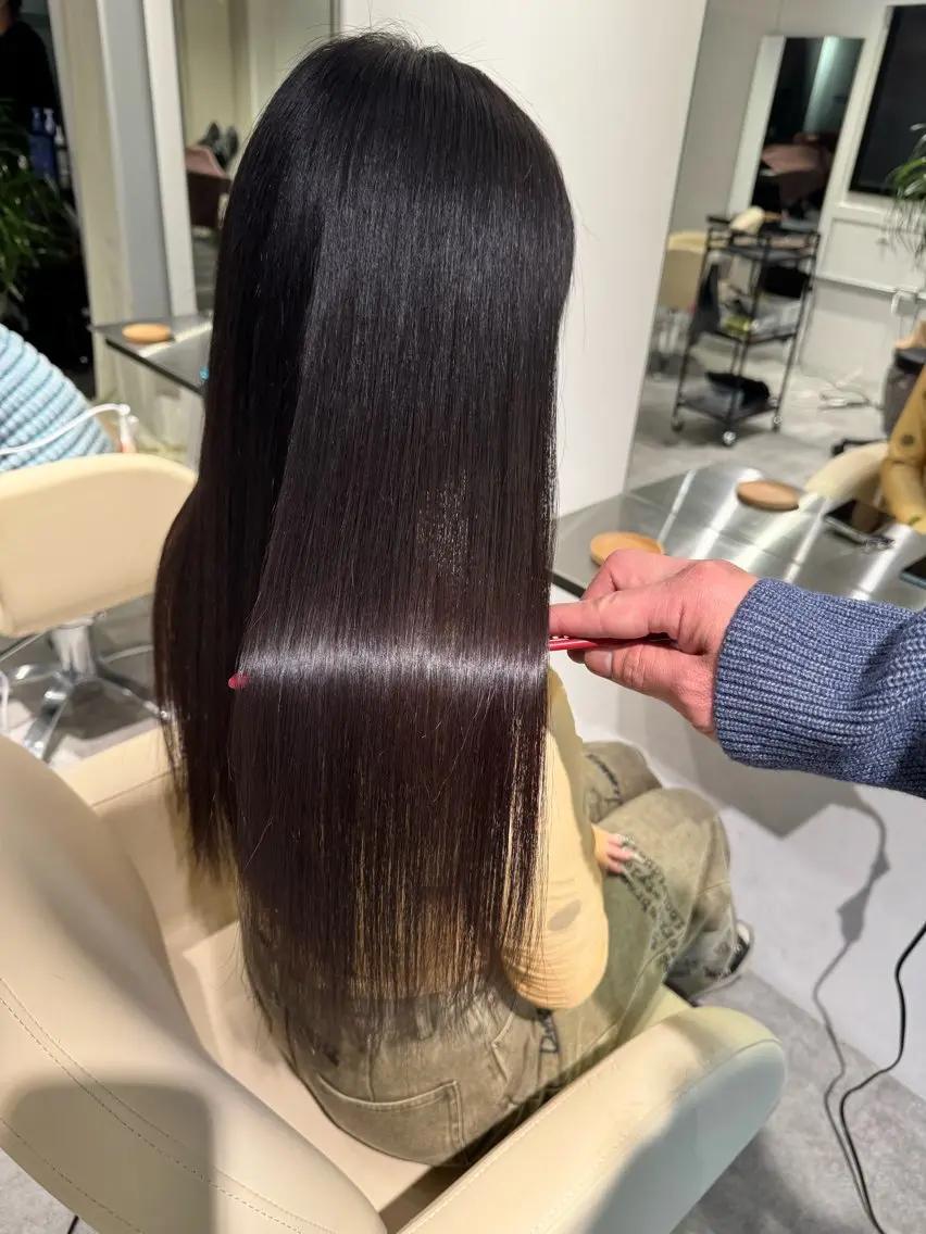 ロング カラー 髪質改善 カット ヘアカラー トリートメント 夜23時まで予約🉑 reverieあきらのヘアスタイル