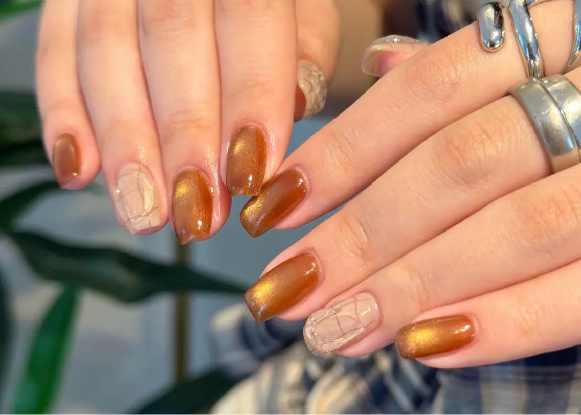 ネイル クリアネイル フラッシュネイル フラッシュマグ フレンチネイル マグネットネイル ハンドネイル Luana nailのネイルデザイン