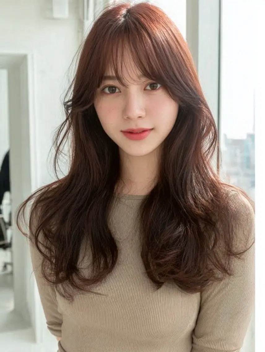 ロング カラー ヘアカラー 韓国×艶ハイトーンが かわいい✨️リオ🍒のヘアスタイル