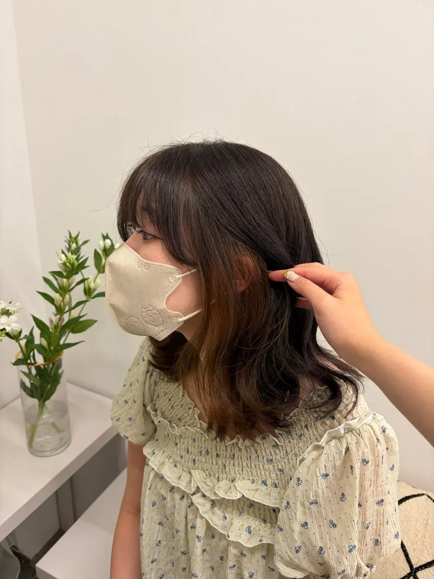 ミディアム カラー ヘアカラー トリートメント 透明感カラー/名古屋 /栄/木下奈々望のヘアスタイル