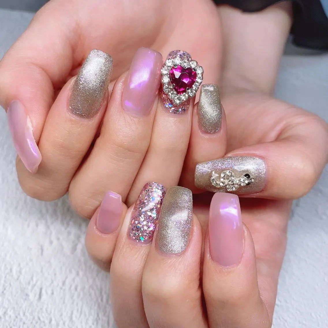 ネイル 渋谷／チップ長さ出し 👑アプレgel-xのネイルデザイン