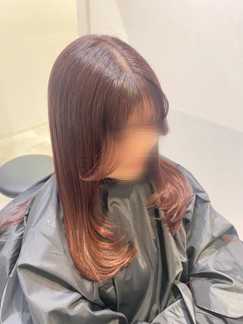 ロング カラー ロングレイヤー ブラウンカラー レッドカラー レッドブラウン レイヤーカット 韓国ヘア・カラー 🩵SHIZUKUのヘアスタイル