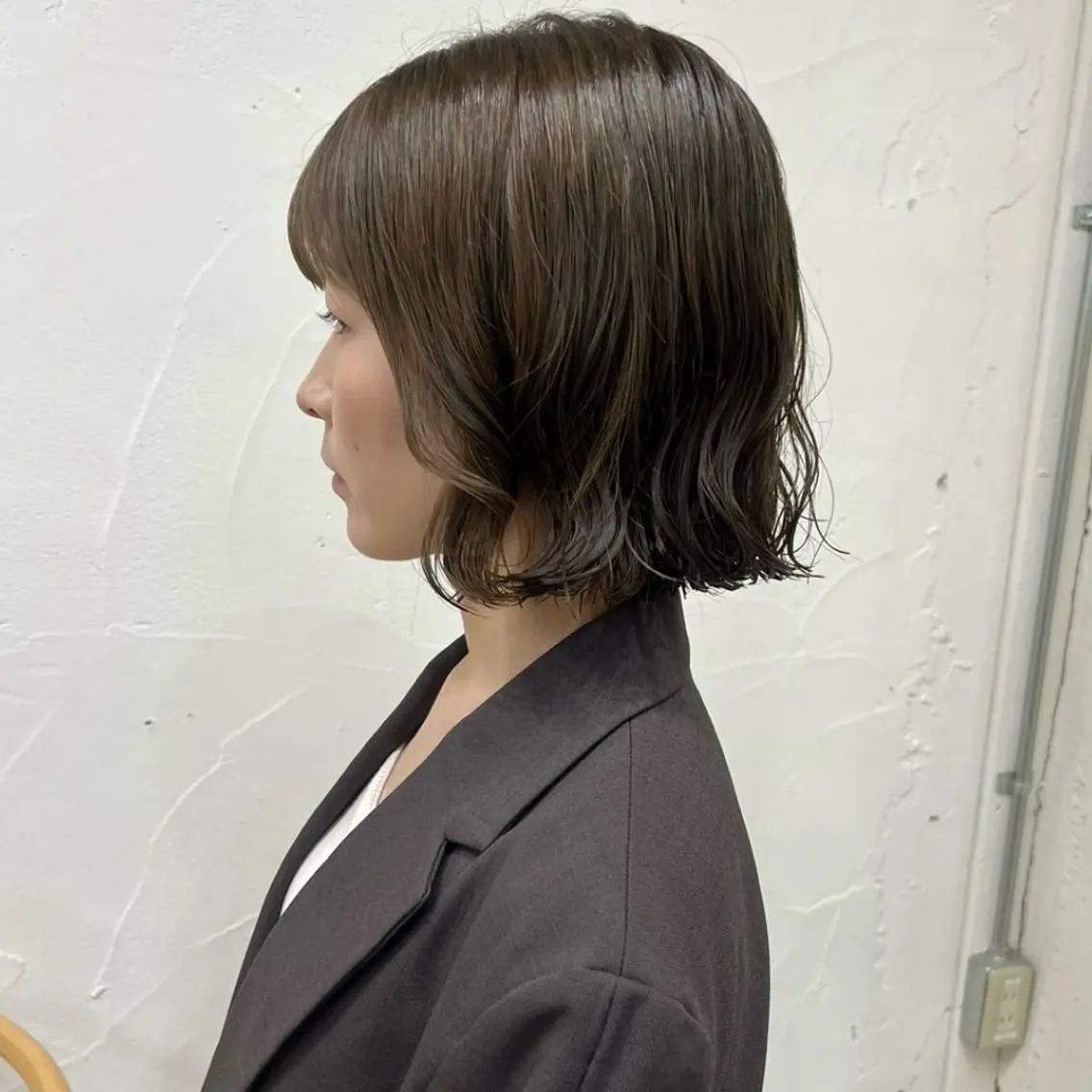 ミディアム カラー パーマ カット パーマ akane/オリーブ /ボブパーマのヘアスタイル