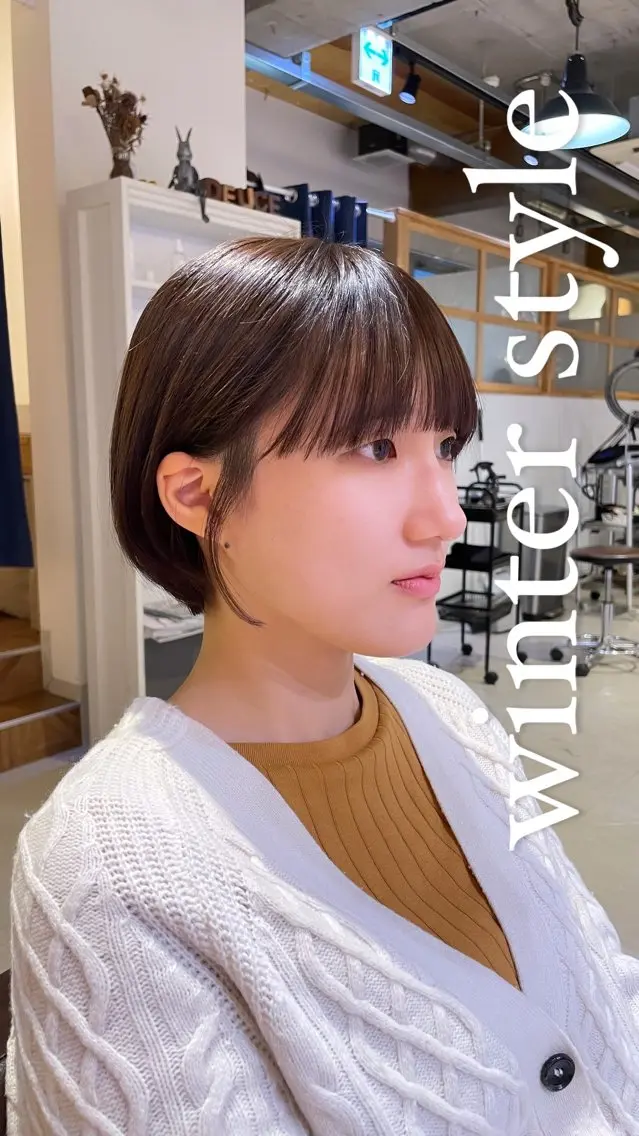 ショート カラー カット ヘアカラー トリートメント ウルフ/レイヤー/ ベージュ/山宮 大樹のヘアスタイル