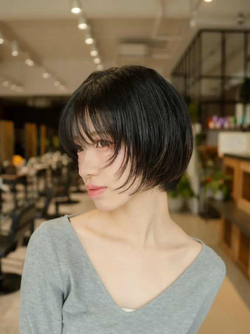 ショート ショートボブ ボブ 顔まわりレイヤー 顔周りカット レイヤーカット 韓国レイヤー/ ショート Eightのヘアスタイル