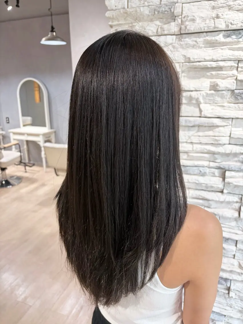 ロング カット 縮毛矯正 トリートメント 林 昌宏のヘアスタイル