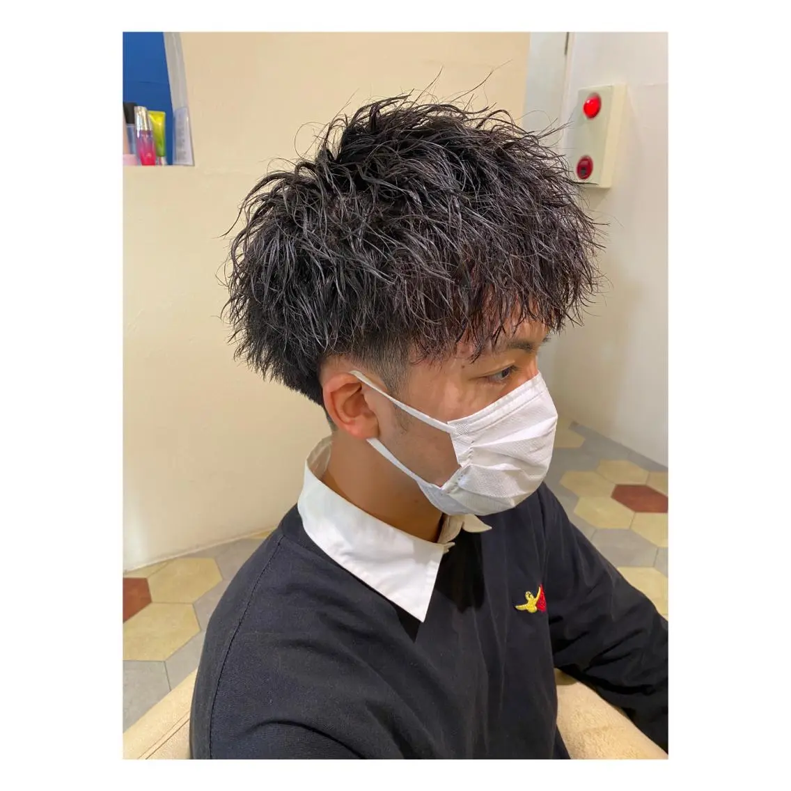 ショート パーマ メンズ カット パーマ 菊池大一 溝の口パーマのヘアスタイル