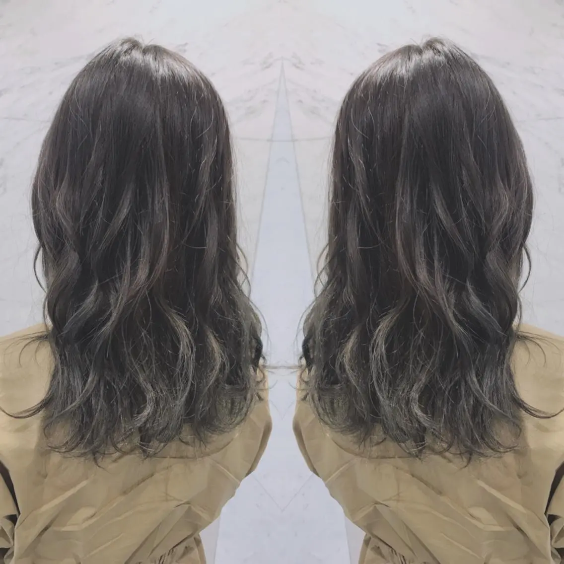 セミロング カラー ヘアカラー 重政 和樹のヘアスタイル