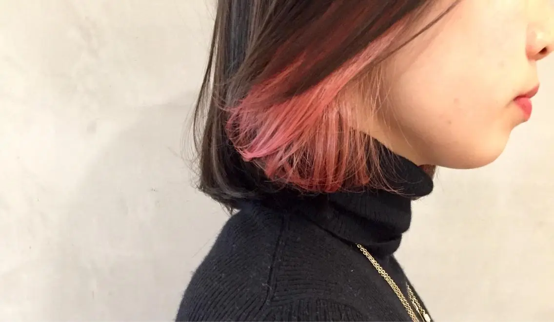 ミディアム カラー ピンクカラー 大西 直人のヘアスタイル