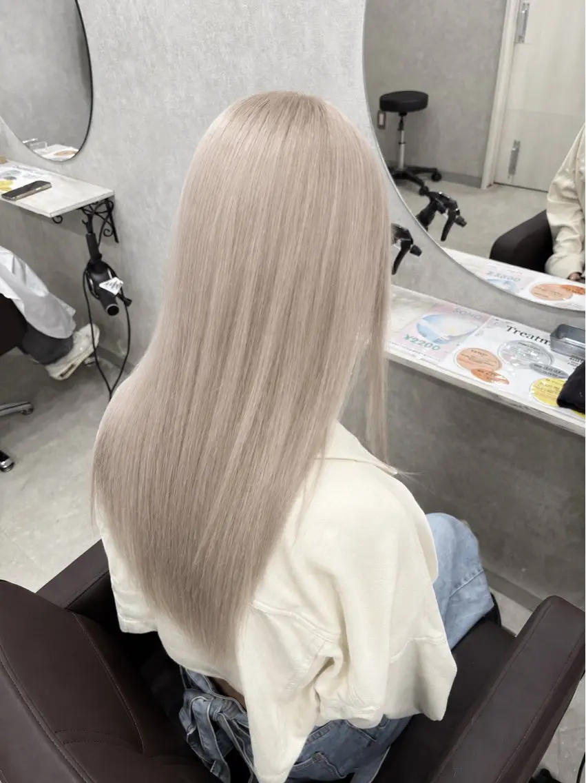 ロング カラー ヘアカラー トリートメント ヘッドスパ ハイトーン/ブリーチ 🦋森山陽向/大宮のヘアスタイル