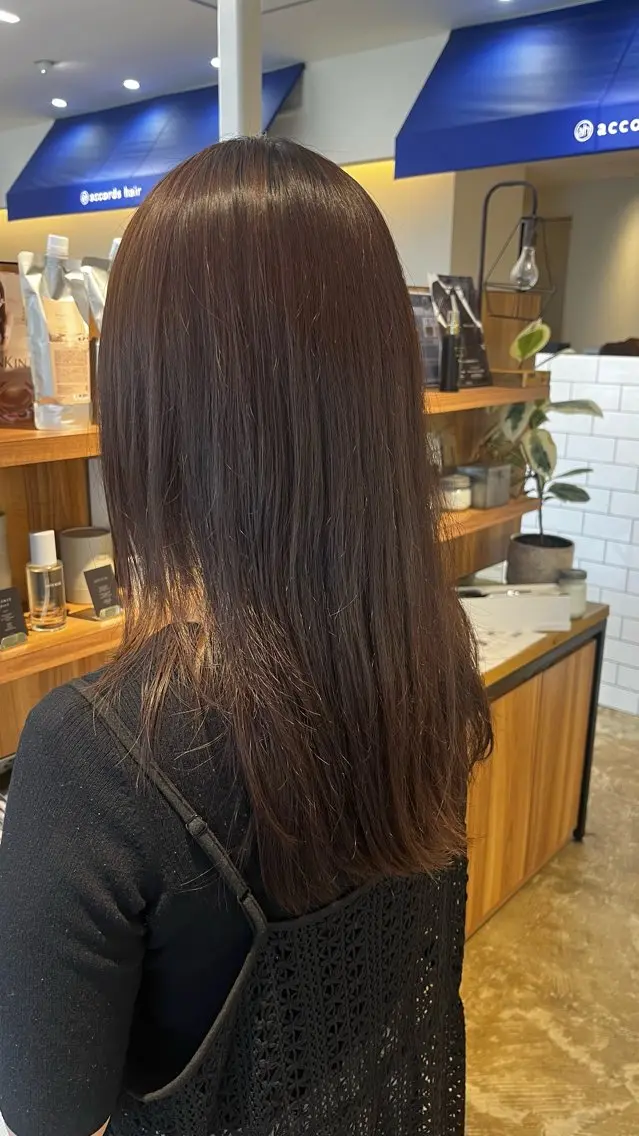 ロング パーマ 縮毛矯正 坂下 かのんのヘアスタイル